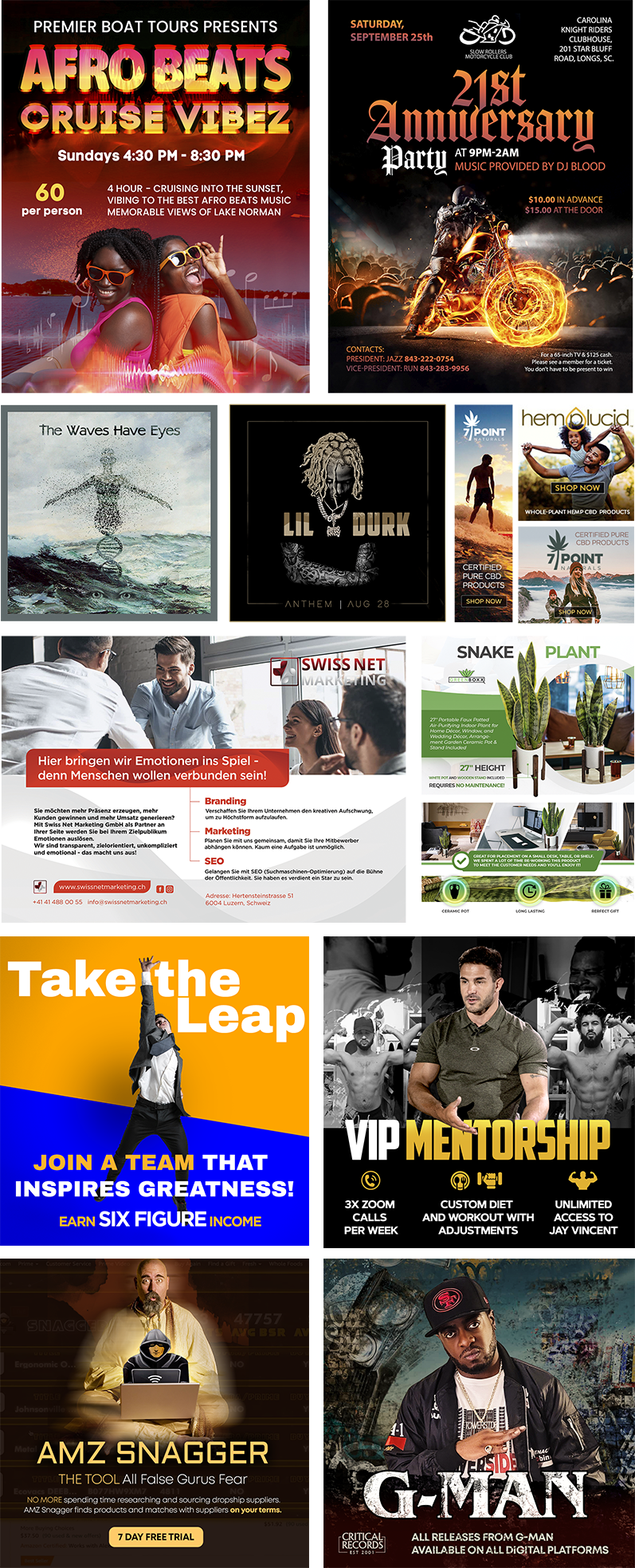 Before and after print graphic design with professional flyer and poster layout typography and branding for marketing materials and business promotion